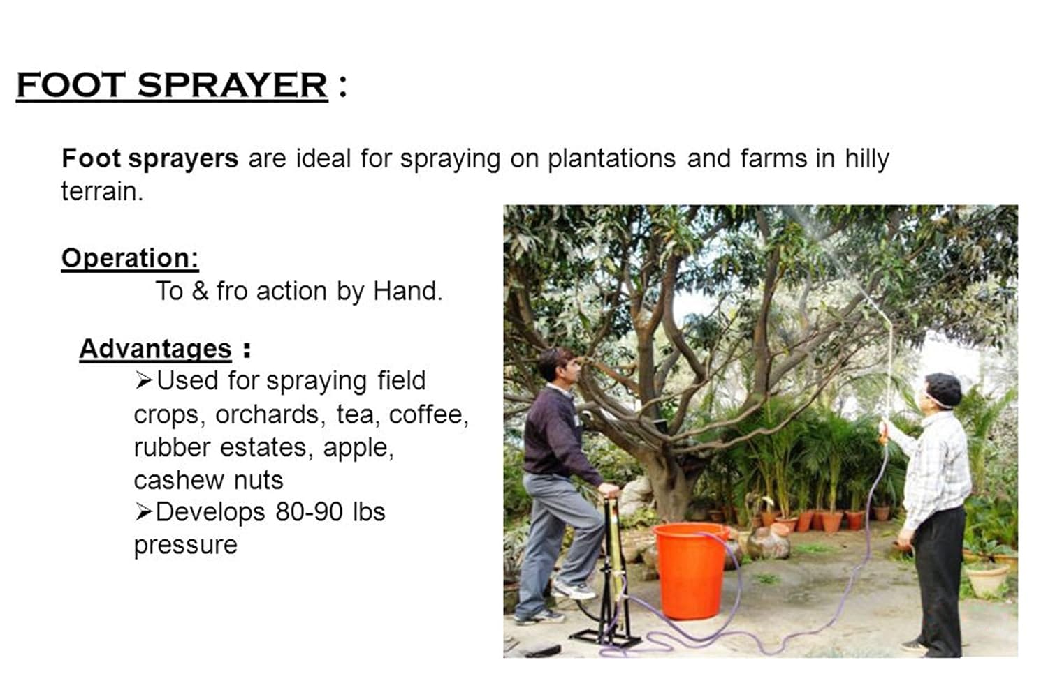 Neptune Simplify Farming Heavy Duty Foot Sprayer | Durable Pressure Tank with Easy Foot Pumping | Comes with 5M Hose & 90CM Spray Lance | Manual Hand Sprayer for Crop Protection & Pesticide Spraying 3