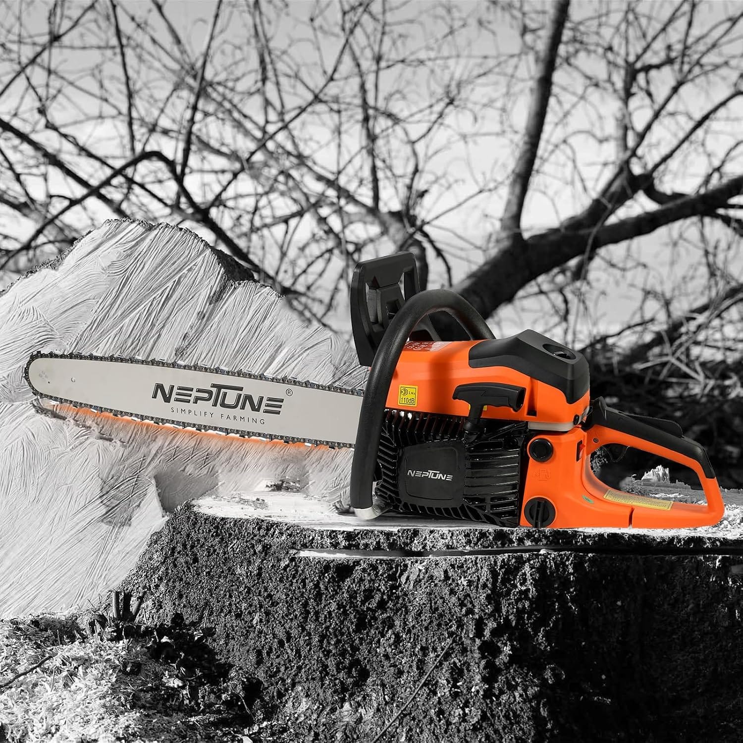 Neptune Simplify Farming CS-58M Heavy Duty 58CC Powerful Magnesium Body 2 Stroke Petrol Chain Saw with 22inch Blade | Professional Wood Cutter, Cutting Trees, Garden, Agriculture, Rescue & Landscapes 4