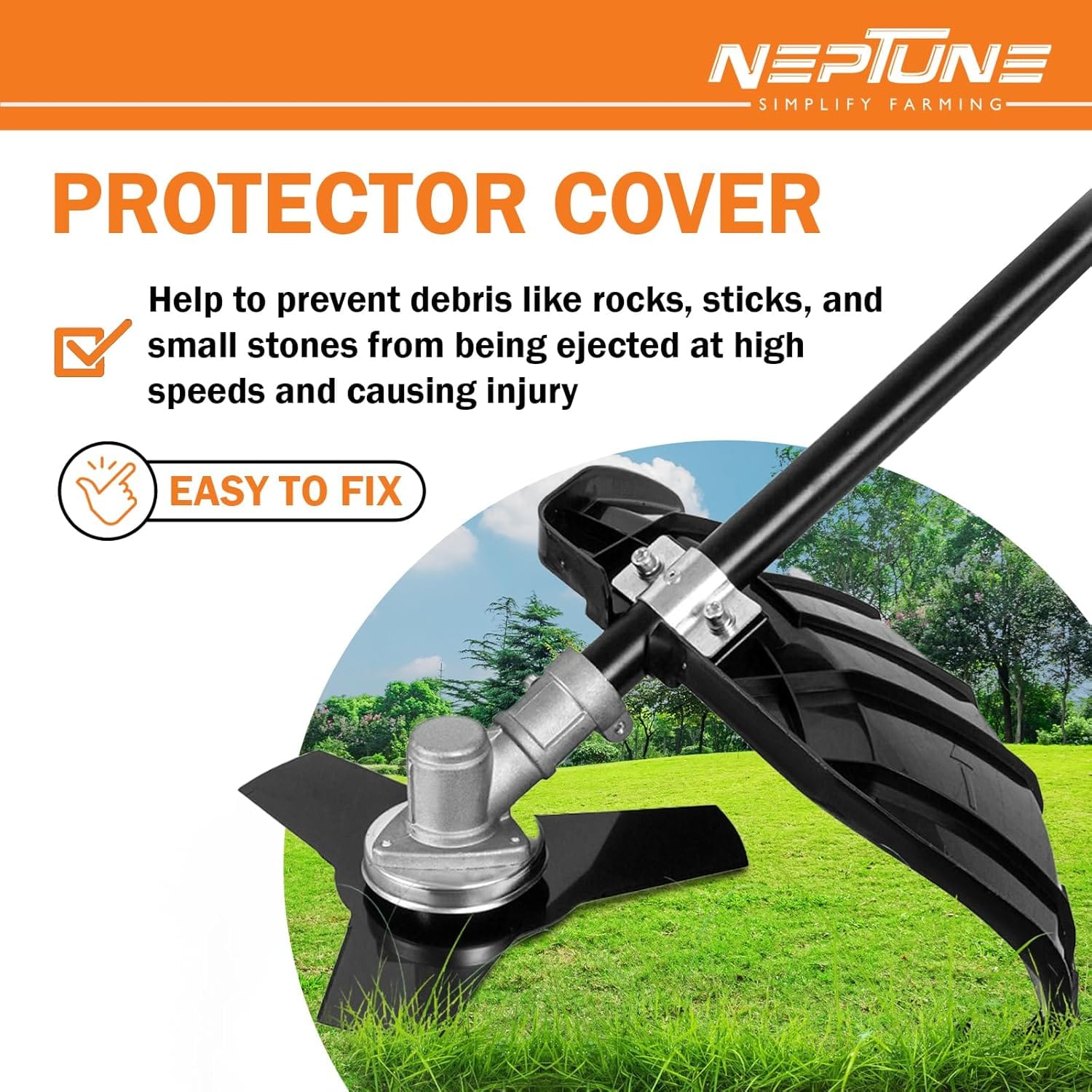 Neptune Simplify Farming BC-1800E 2 in 1 Corded Electric Brush Cutter & Trimmer | Portable & Lightweight String Trimmer | 1800W, 7500RPM | 2 Types Blade | Ideal Grass Cutter for Home Garden 4