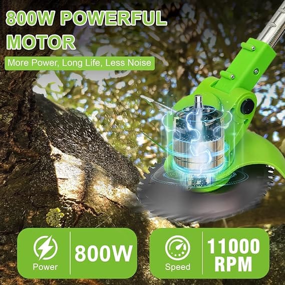 Neptune Simplify Farming 21V Cordless Grass Cutter | 15cm Cutting Width | 2-in-1 Brush Cutter & Trimmer | Dual Rechargeable Battery | Adjustable Height | 3 Types Blade for Garden & Farm Use 5