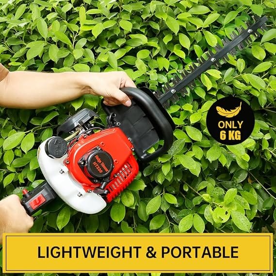 Neptune Simplify Farming HT-600 Hedge Trimmer | Powerful 2 Stroke, 26CC Petrol Engine, 24" Dual Serrated Blade, 7500 RPM, 1" Cutting Diameter with Anti-Vibration System | Ideal for Gardening Styling 2