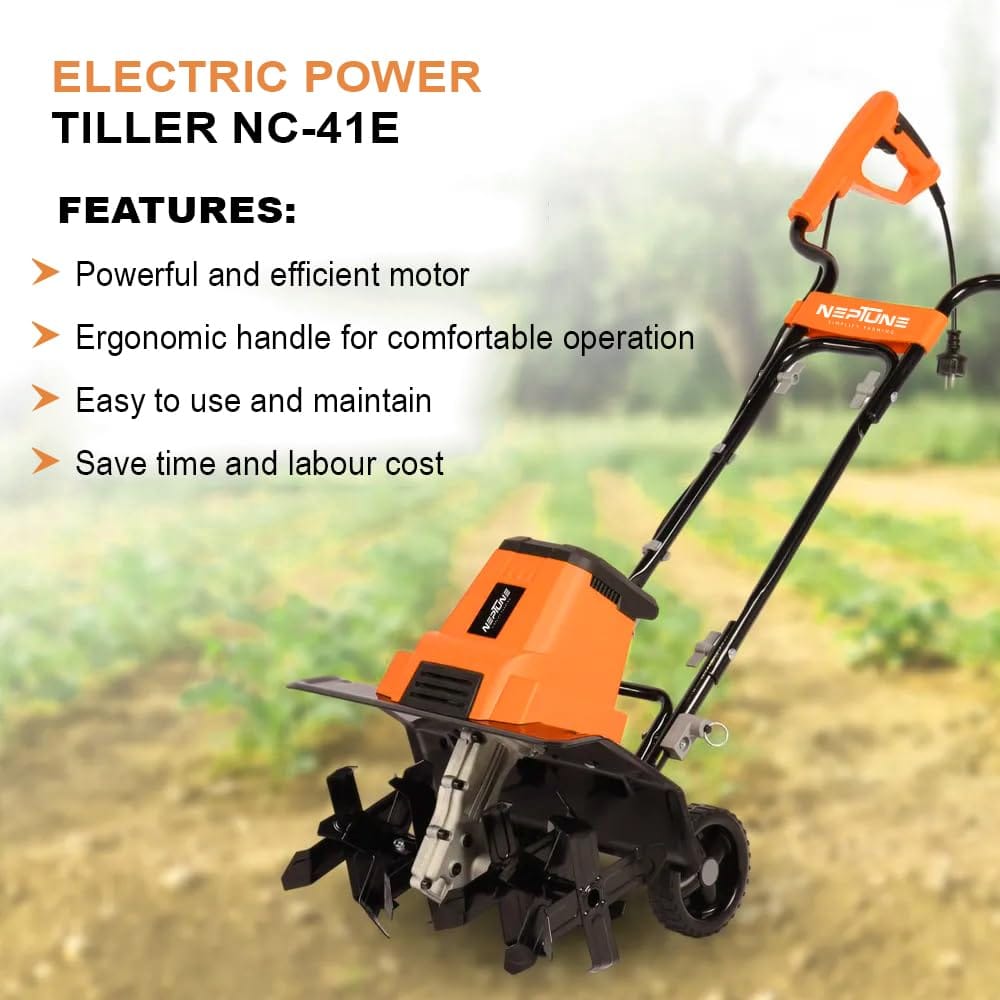 Neptune Simplify Farming NC-41 Electric Mini Portable Tiller | 1500 Watts, Working Width 32-45CM, Depth 22CM | Cultivator, Weeder, Rotavator | Ideal for Soil Loosening and Digging 5