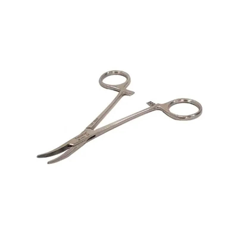 Forgesy NEO18 5 inch Silver Stainless Steel Curved Mosquito Forceps 3