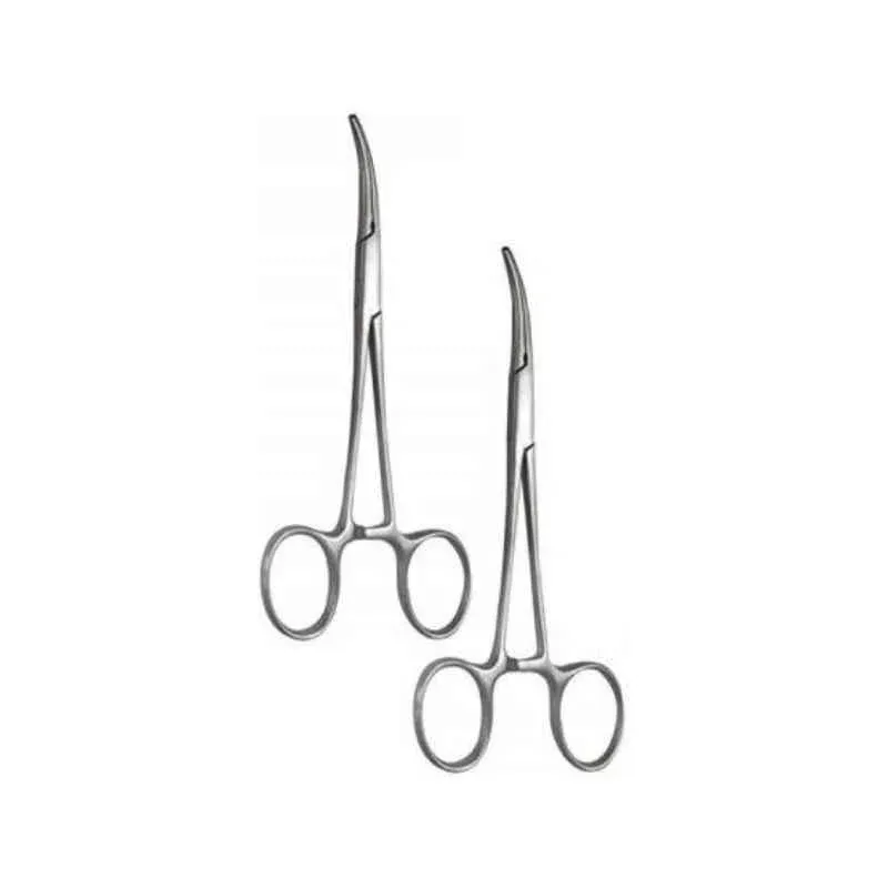 Forgesy NEO18 5 inch Silver Stainless Steel Curved Mosquito Forceps 4