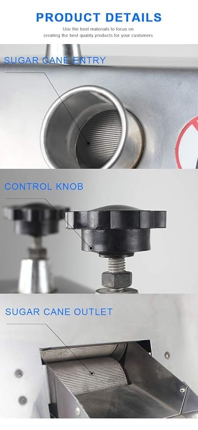 Neptune Simplify Farming Electric Sugar Cane Juice Machine Strong and Durable Stainless Steel with Mirror Finished | Fresh Sugar Cane Juicer, Heavy Duty 1500 W Electric Motor Useful For Commercial Use 5