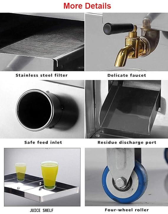Neptune Simplify Farming Electric Sugar Cane Juice Machine Strong and Durable Stainless Steel with Mirror Finished | Fresh Sugar Cane Juicer, Heavy Duty 1500 W Electric Motor Useful For Commercial Use 4