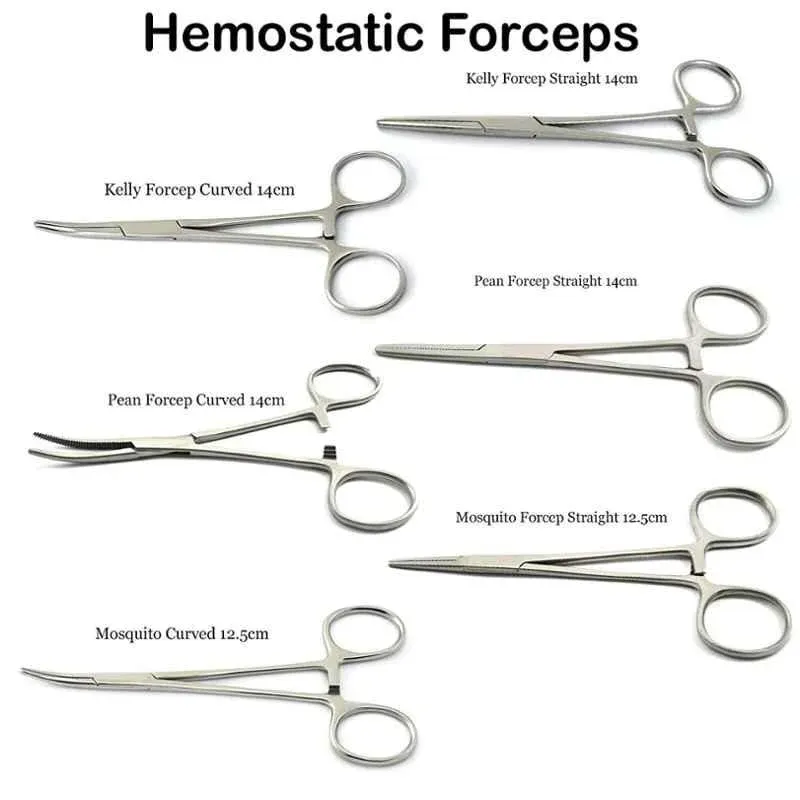 Forgesy 3 Pcs 6 inch Stainless Steel Straight & 3 Pcs Curved Hemostatic Locking Forceps Set, GSS100 2