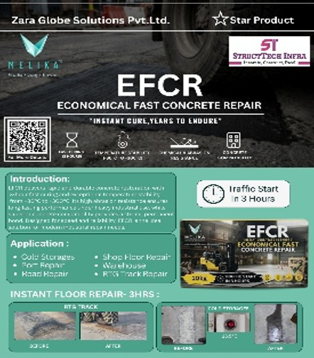 EFCR - Economical Fast Concrete Repair | 3-Component Polymer Hybrid Quick Drying Repairing Mortar 2