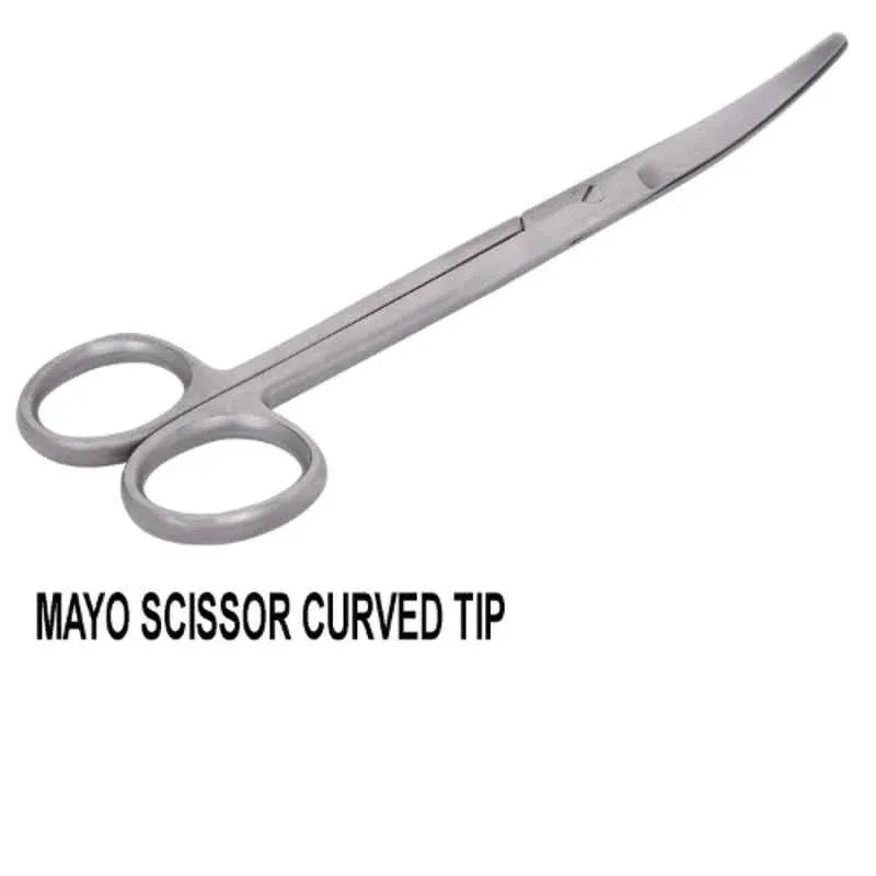 Forgesy 2 Pcs 6 inch Stainless Steel Straight & Curved Mayo Scissor Set, X52 4