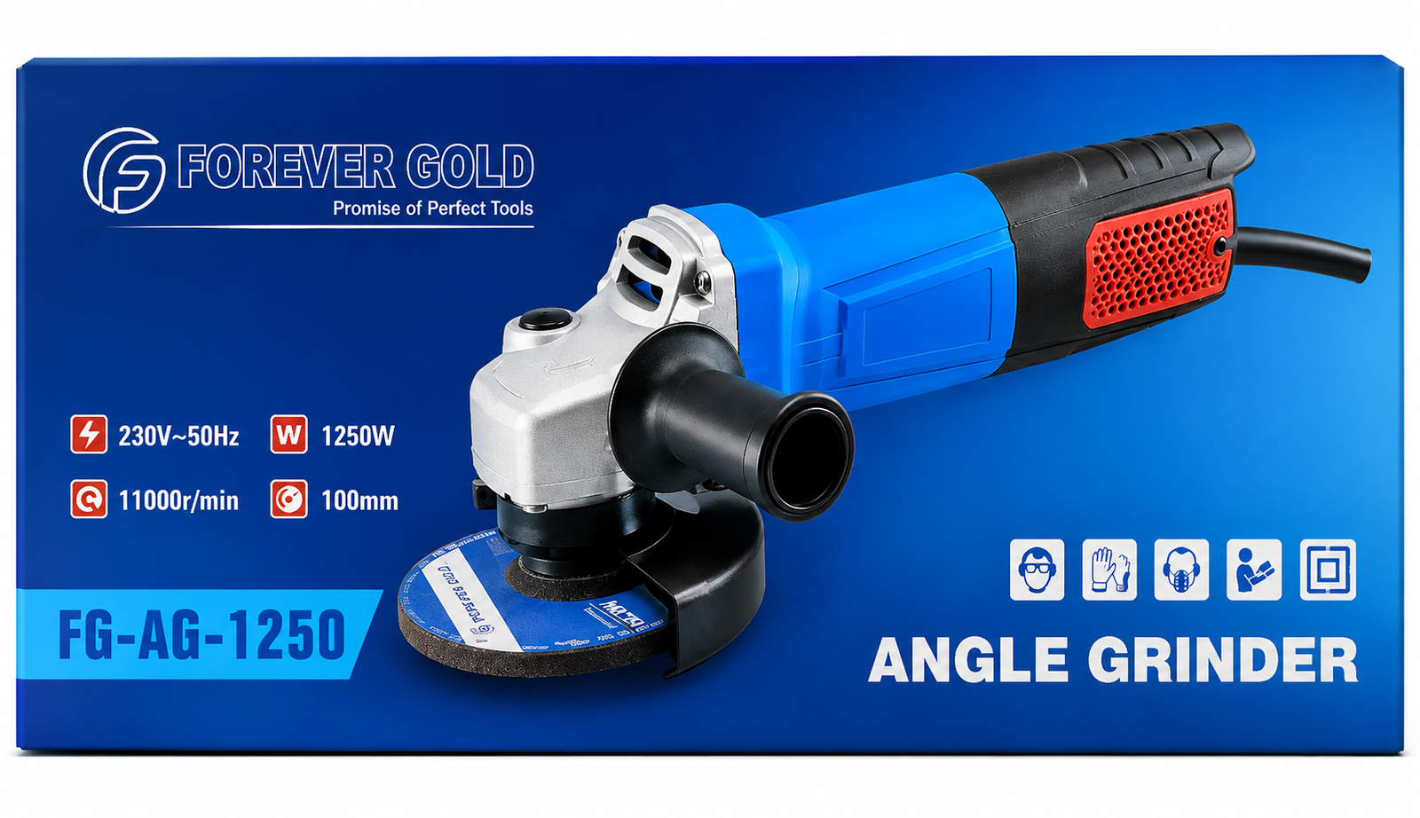 Forever Gold - Angle Grinder (1250W) - 4" 4