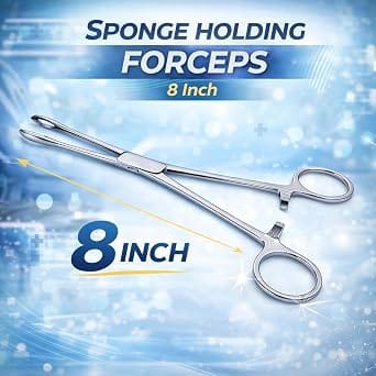 Forgesy NEO51 8 inch Stainless Steel Sponge Holding Forceps 4