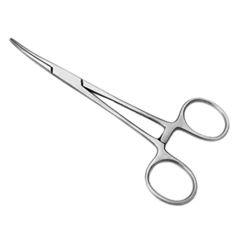 Forgesy 2 Pcs 14cm Stainless Steel Straight & Curved Mosquito Hemostatic Forceps Set 2