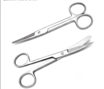 Forgesy 2 Pcs 6 inch Surgical Straight & Curved Sharp/Blunt Dressing Scissor Set, X64 4