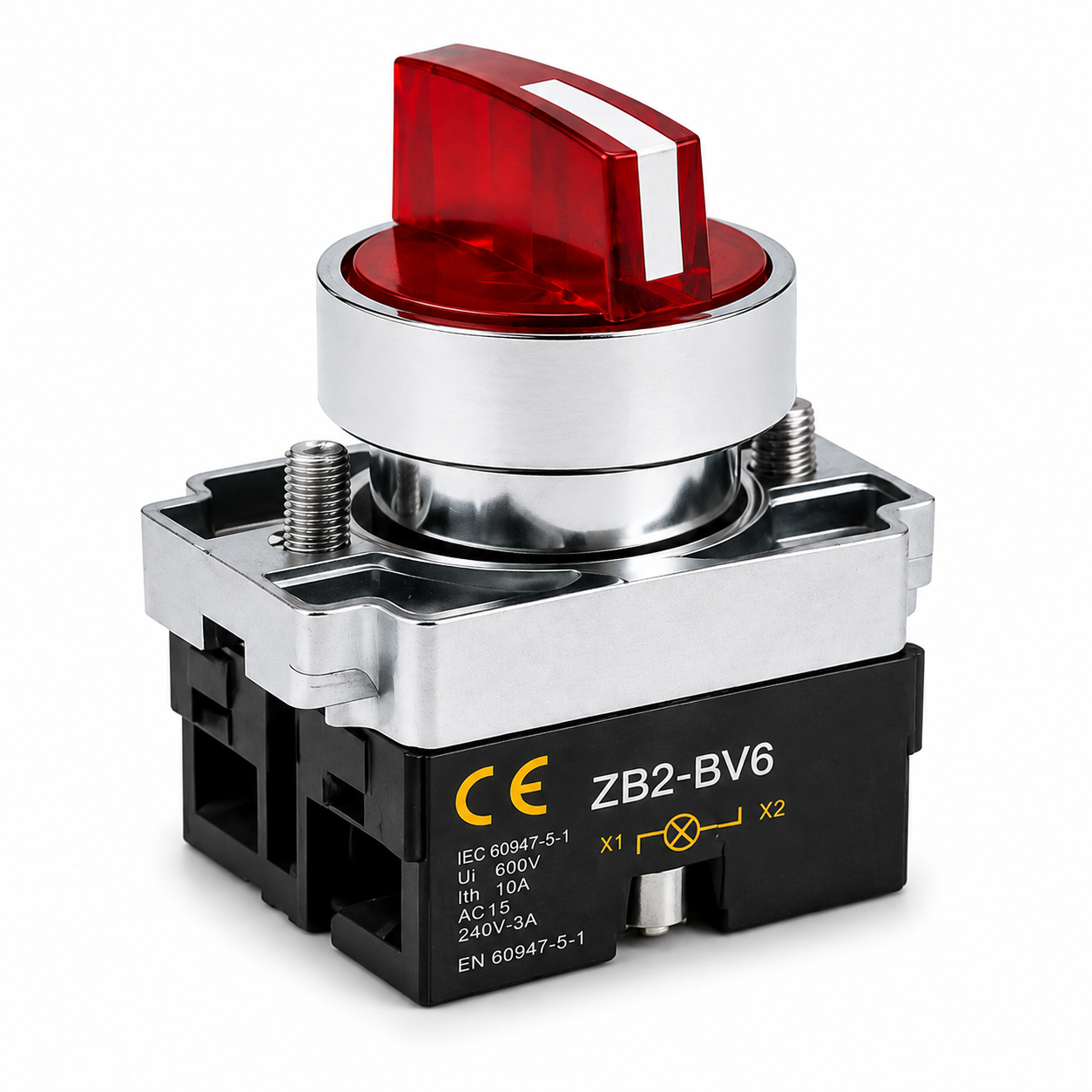 Ceyone Illuminated Selector Switch, Red, AC 220V, Ith 10A, LED Indicator(pack of 4) 2