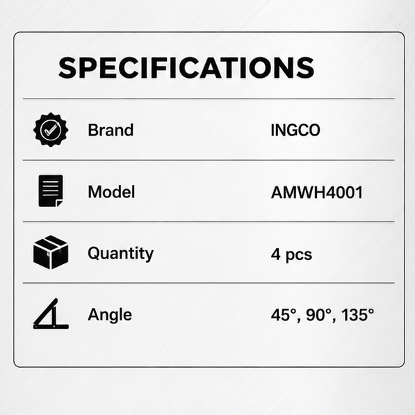 Ingco 45deg, 90deg & 135deg Angle Magnet & Steel Magnetic Welding Holder Set, AMWH4001 3