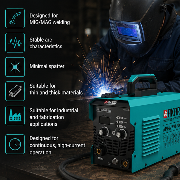 AKARI MIG Welding Machine IGBT 250 A 1 Phase (APT-MWM-250) 4