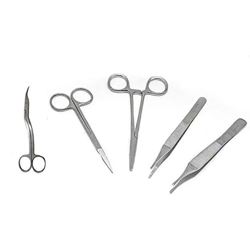 Forgesy 5 Pcs Scissors Clamp Haemostats Needle Holders Lacreamon Set, SUNX44 4