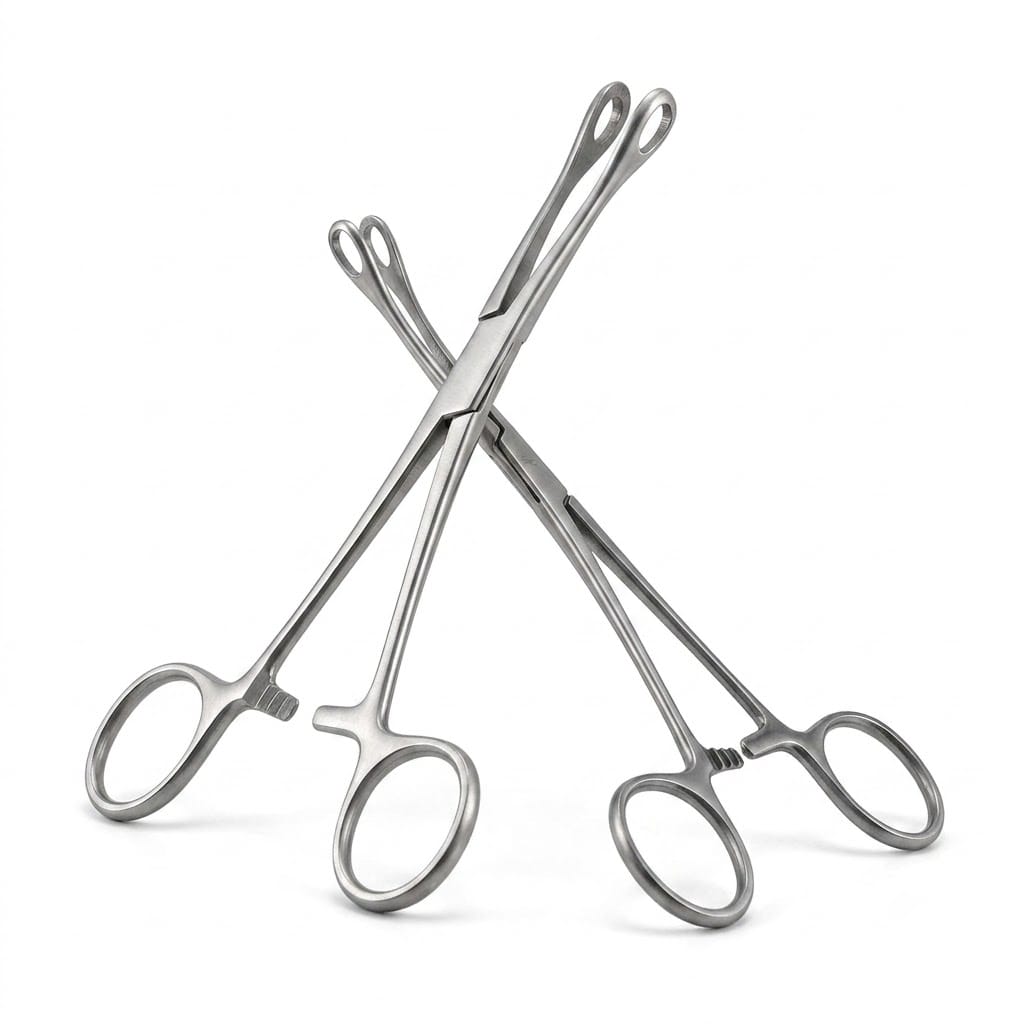 Forgesy 2 Pcs Stainless Steel Straight & Curved Sponge Holding Clamp Set, SUNX104 3