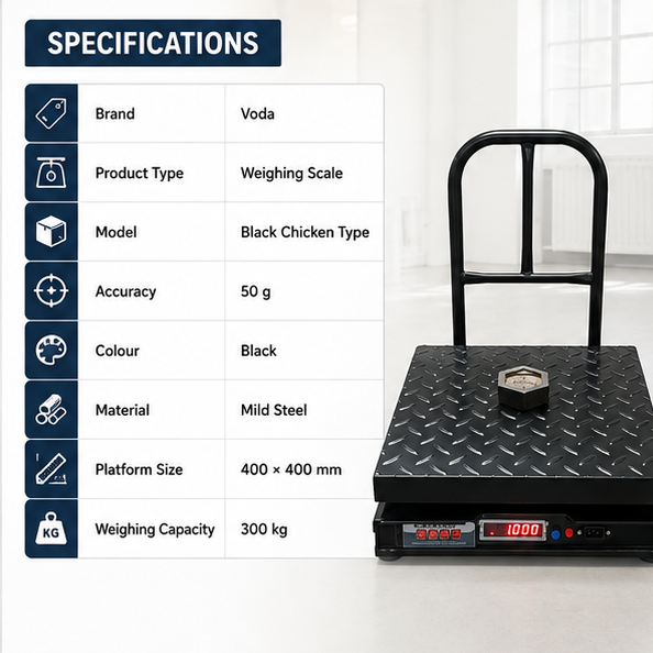 Voda 300kg Mild Steel Bench Type Heavy Duty Weighing Scale with 1 Year Warranty Platform Size: 500x500 mm(Heavy Duty Weighing Scale ) 2