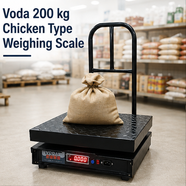 Voda 200kg Mild Steel Black Chicken Type Heavy Duty Weighing Scale with 1 Year Warranty Platform Size: 300x300 mm(Chicken Type ) 2