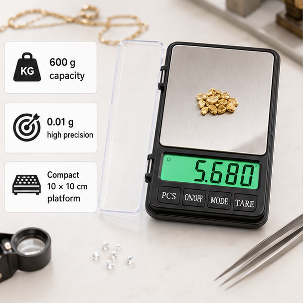 MCP Precision Electronic Digital , Pocket, Jewellery Weighing Scale Machine 600 GMS , (Black)(MCP Precision Electronic Digital , Pocket Jewellery Weighing Scale Machine 600 GMS , (Black)) 4
