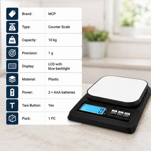 MCP Digital Weighing Machine For Kitchen , Electronic Food Weight Scale Upto 10 Kg (mcp-sf413) 3