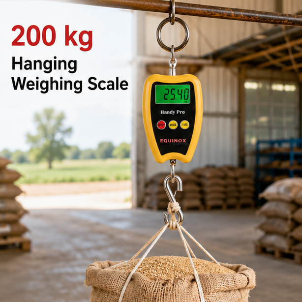EQUINOX 200kg x 50g Digital Portable Hanging Weighing Scale with Stainless Steel Hook for Industries, Cylinder, Fishing and Multipurpose Domestic Weighing Use 2