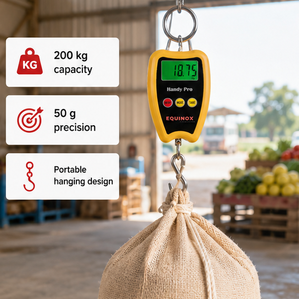 EQUINOX 200kg x 50g Digital Portable Hanging Weighing Scale with Stainless Steel Hook for Industries, Cylinder, Fishing and Multipurpose Domestic Weighing Use 4