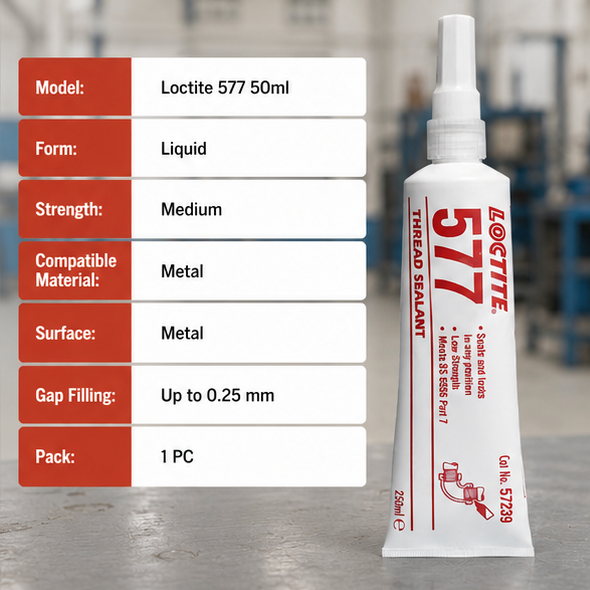 Loctite 577 Medium Strength Liquid Thread Sealant 50ml for Metal Thread Sealing 3