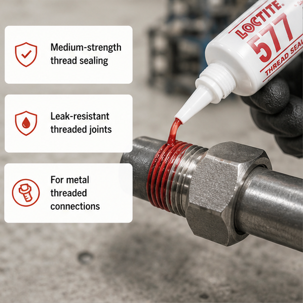 Loctite 577 Medium Strength Liquid Thread Sealant 50ml for Metal Thread Sealing 4
