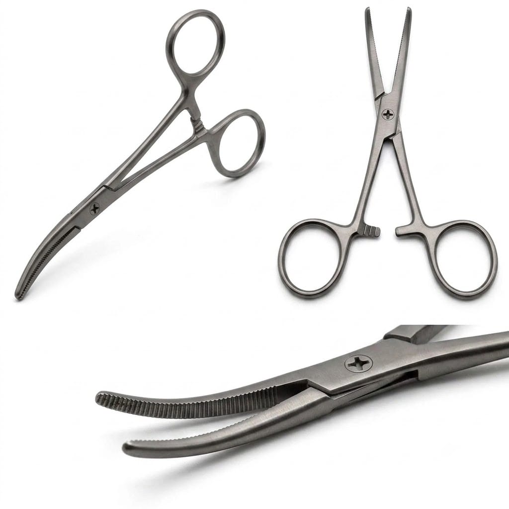 Forgesy 6 inch Stainless Steel Straight & Curved Hemostat Forceps, FORGESY213 (Pack of 2) 3