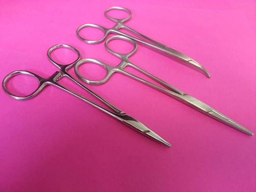 Forgesy Webster Needle Holder, Mosquito Hemostat Forceps & Kelly Hemostat Locking Forceps Combo, X60 2