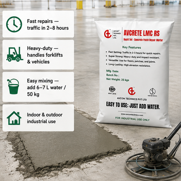 AVCRETE LMC RS 25 Kg Fast Setting Concrete Patch Repair Mortar 4