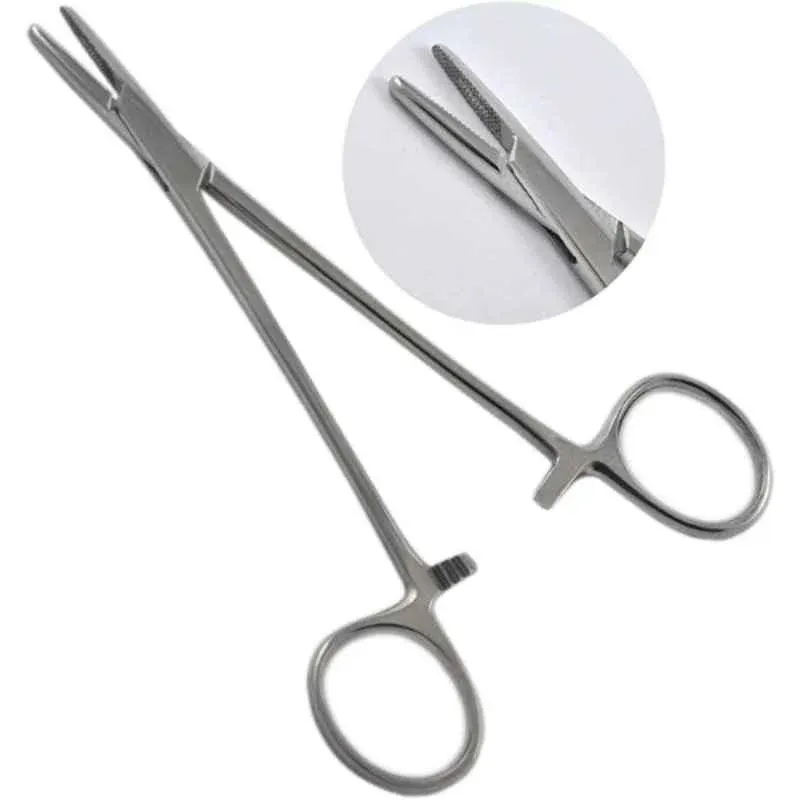 Forgesy NEO02 7 inch Silver Stainless Steel Mayo Hegar Needle Holder Forceps 3