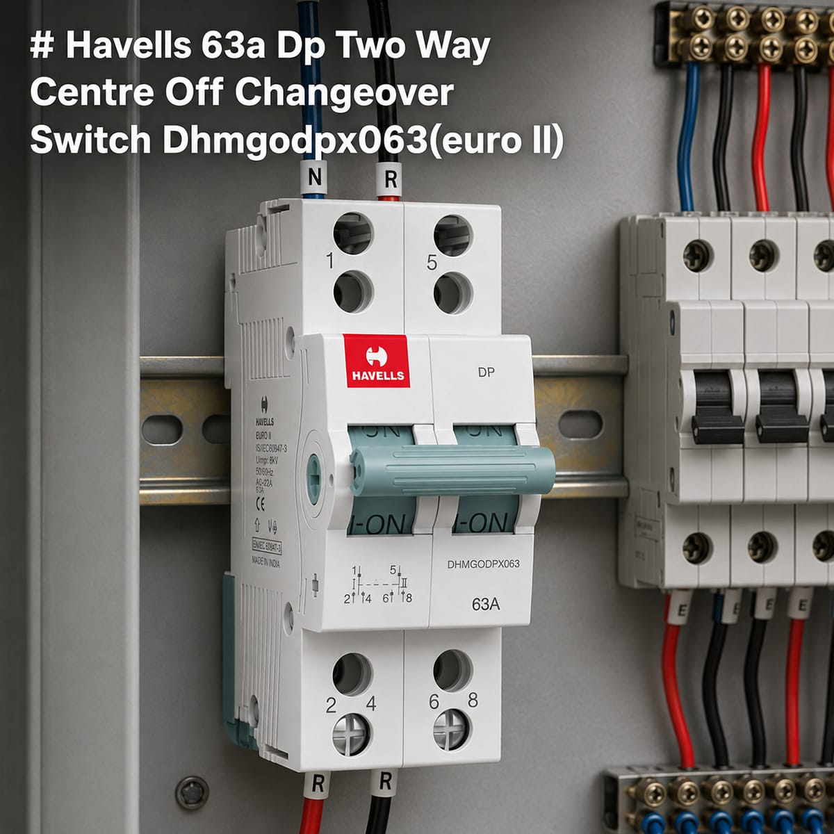 Havells 63A DP Two way Centre off changeover Switch DHMGODPX063(EURO II) 2