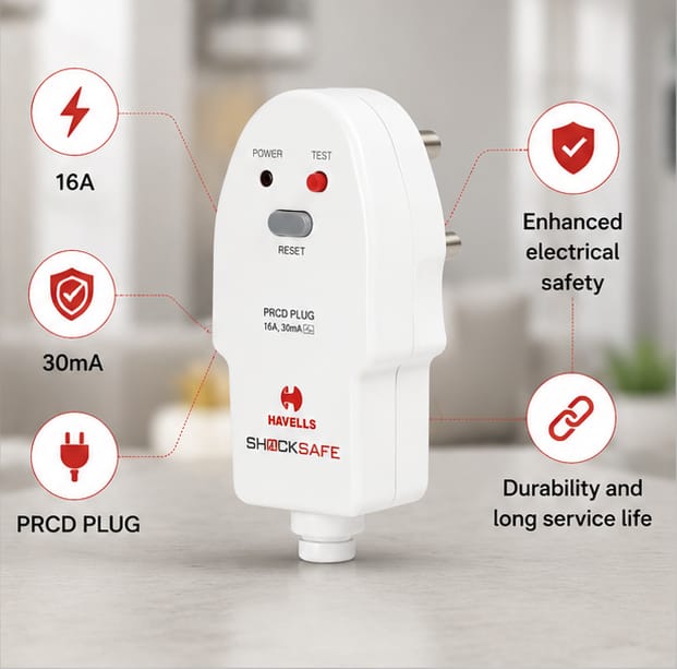 Havells 16A 30mA PRCD PLUG DHPLJWH016201603(EURO II) 4