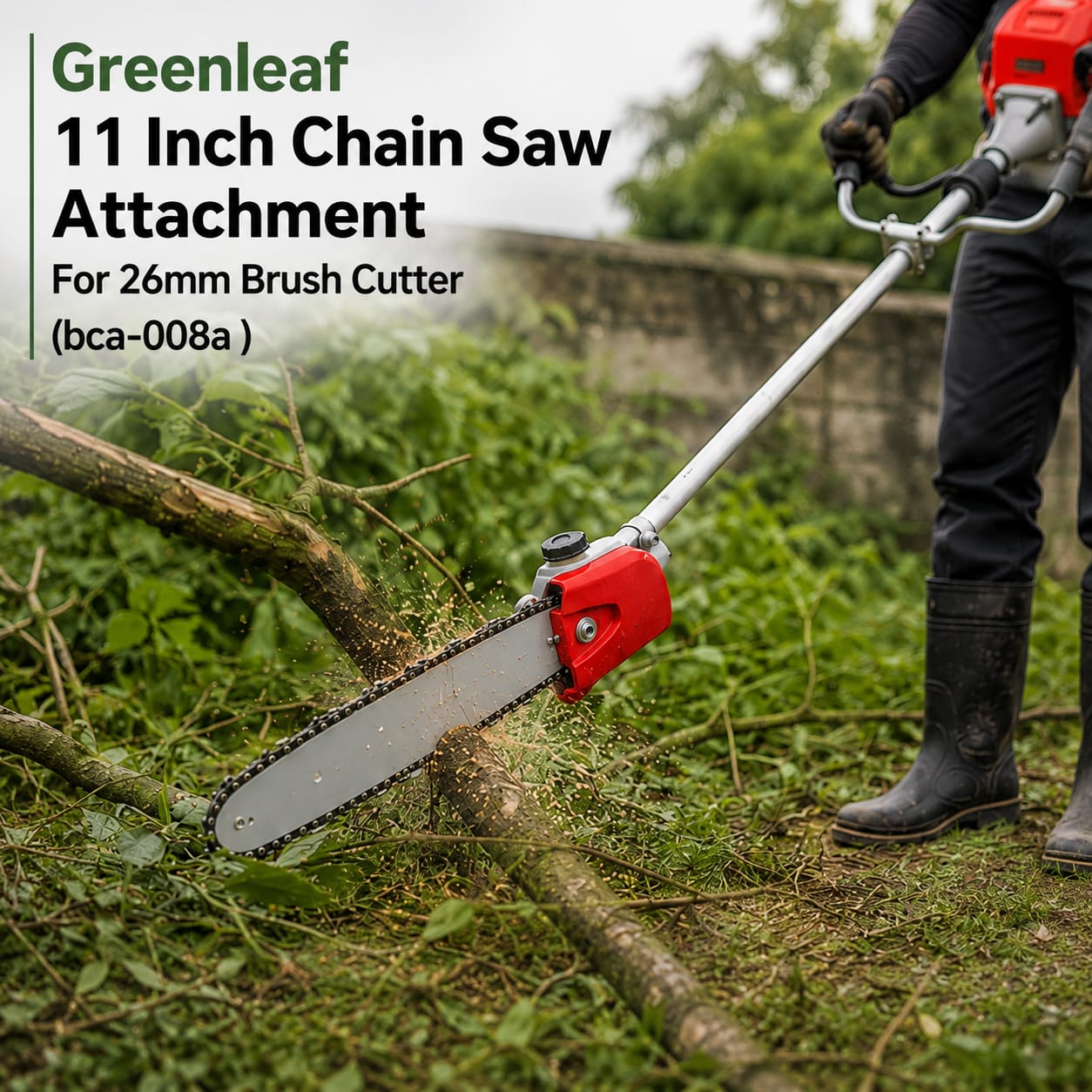 Greenleaf 11 inch Chain Saw Attachment for 26mm Brush Cutter (BCA-008A ) 2