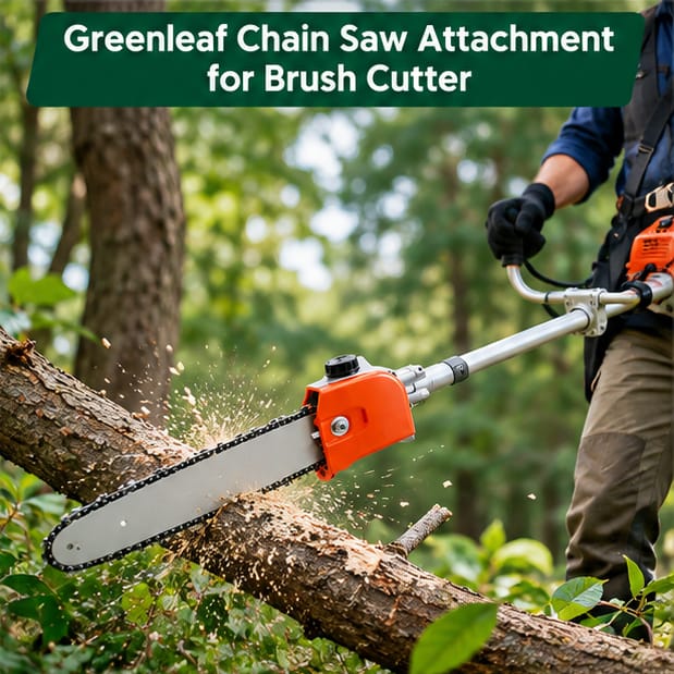Greenleaf Chain Saw Attachment for for Brush Cutter with Chain Guard & 1 Extra Chain Size: 28 mm (BCA-008B) 2
