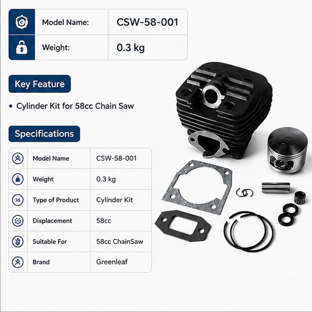 Greenleaf Cylinder Kit for 58cc Chain Saw (CSW-58-001) 3