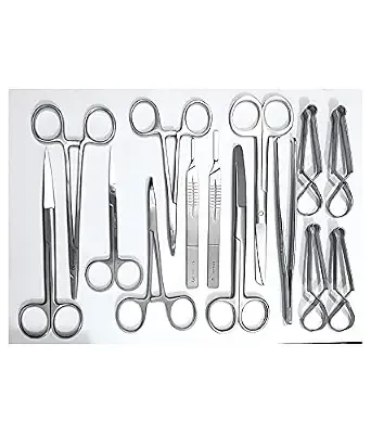 Forgesy 14 Pcs Stainless Steel Suturing Instrument Kit, X73 3