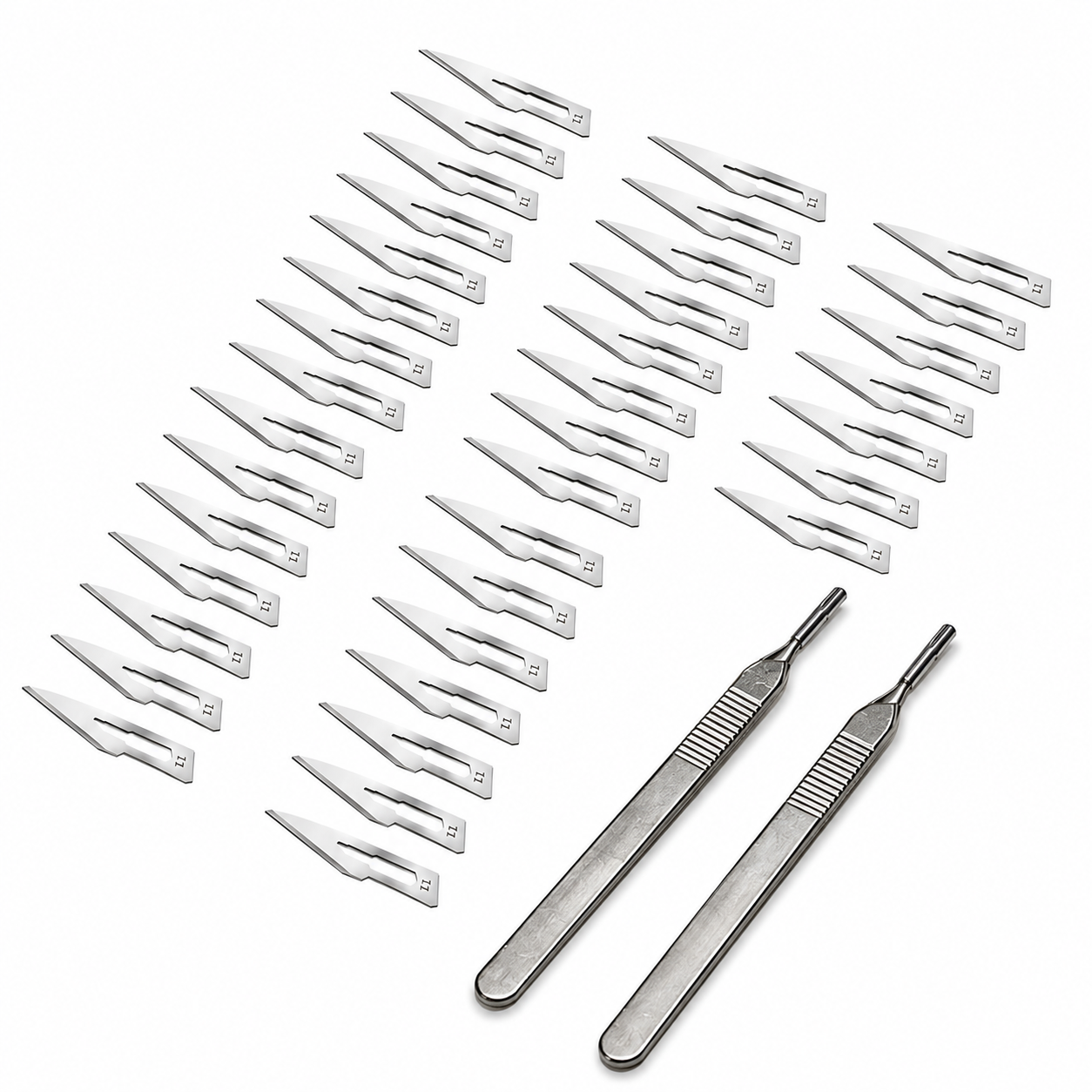 Forgesy 50 Pcs High Carbon Steel Blades with 2 Handle Set, SUNX34 2
