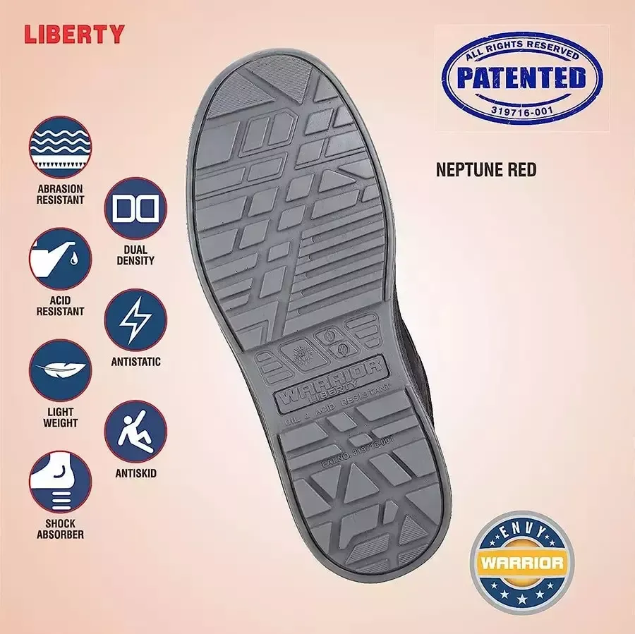 Liberty WARRIOR NEPTUNE Fiber Toe Safety Shoes Low Ankle Black Size UK 8 3