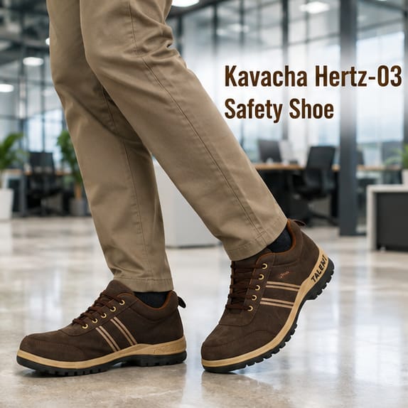 Kavacha Suede Leather Steel Toe Safety Shoe (Hertz -03) (SIZE 9) 2