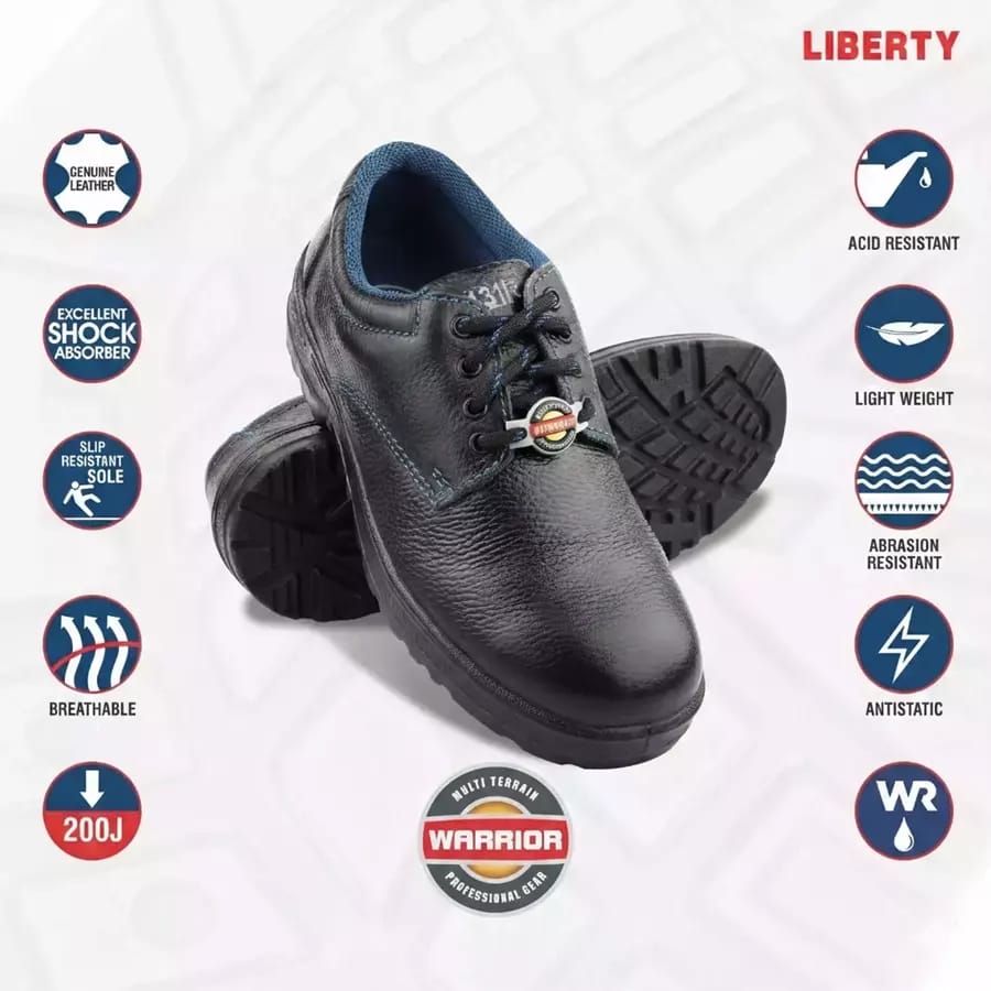Liberty WARRIOR Steel Toe Safety Shoe PU Sole Low Ankle Black Size UK 9, 98-01-SSBA 3