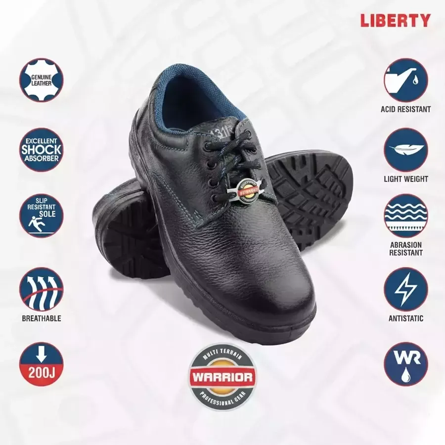 Liberty WARRIOR Steel Toe Safety Shoe PU Sole Low Ankle Black Size UK 7, 98-01-SSBA 2