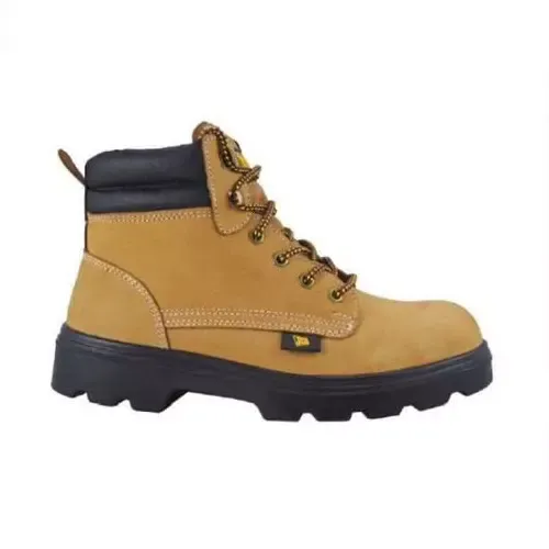 JCB Steel Toe Safety Shoes Double Density PU Sole High Ankle Tan Buff Nubuck Leather UK 6, Trekker 2