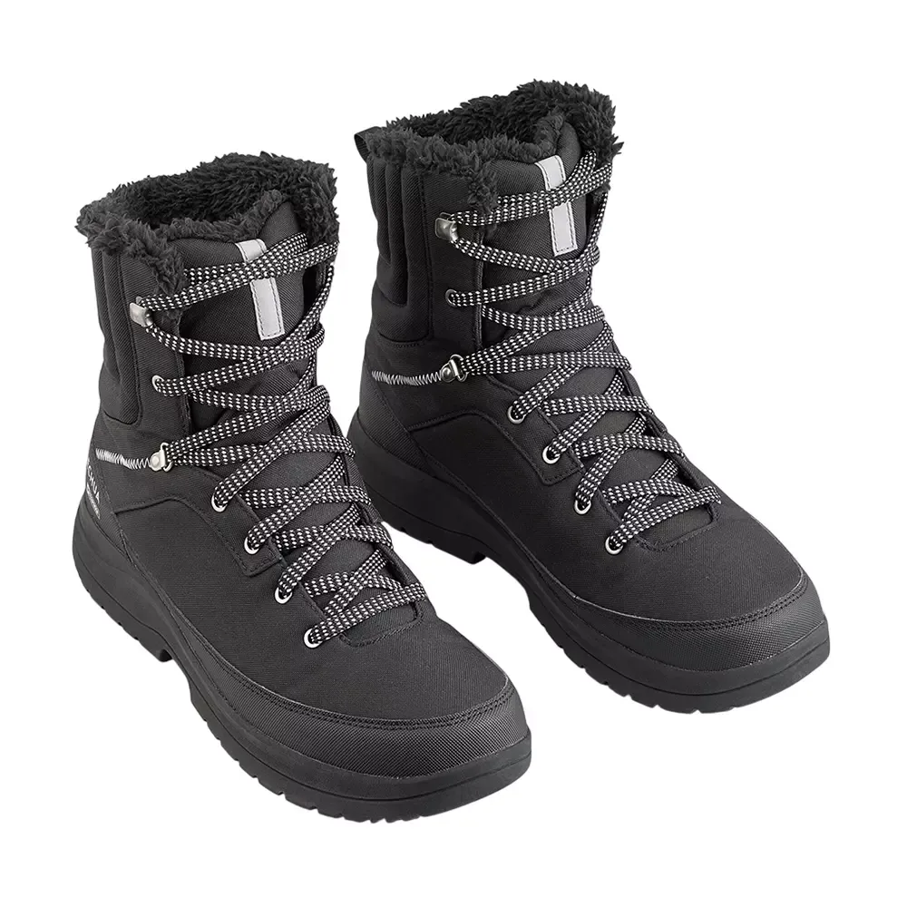 Hiking Boots Round Toe High Ankle Synthetic Polyurethane Polyester Size UK 12.5 Black, NH100 2