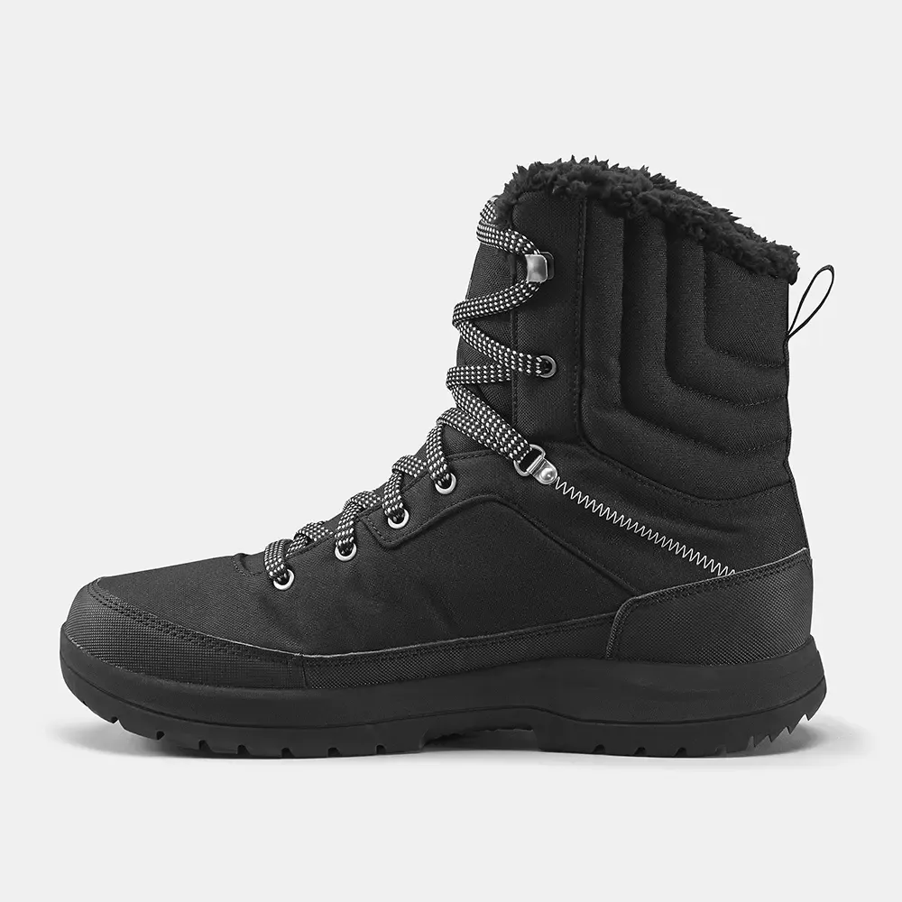 Hiking Boots Round Toe High Ankle Synthetic Polyurethane Polyester Size UK 10.5 Black, NH100 2