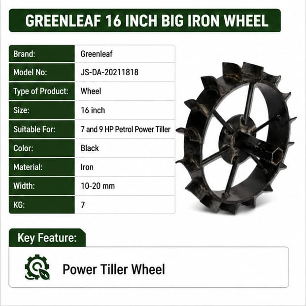 Greenleaf 16 inch Big Iron Wheel for 7 & 9HP Petrol Power Tiller (JS-DA-20211818) 3