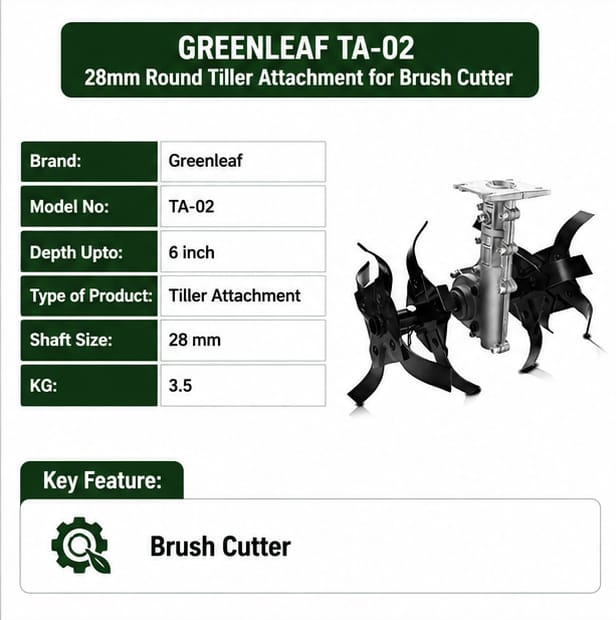 Greenleaf 28mm Round Tiller Attachment for Brush Cutter (TA-02) 3